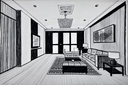 (hand-drawn monochrome black and white sketch line drawing)++ of sketch-style interior designed () apartment interior. a sketch of interior. with . a sketch of interior. trending on artstation. black and white line drawing sketch without colors. masterpiece, cinematic light, ultrarealistic+, photorealistic+, 8k, raw photo, realistic, sharp focus on eyes, (symmetrical eyes), (intact eyes), hyperrealistic, highest quality, best quality, , highly detailed, masterpiece, best quality, extremely detailed 8k wallpaper, masterpiece, best quality, ultra-detailed, best shadow, detailed background, detailed face, detailed eyes, high contrast, best illumination, detailed face, dulux, caustic, dynamic angle, detailed glow. dramatic lighting. highly detailed, insanely detailed hair, symmetrical, intricate details, professionally retouched, 8k high definition. strong bokeh. award winning photo.