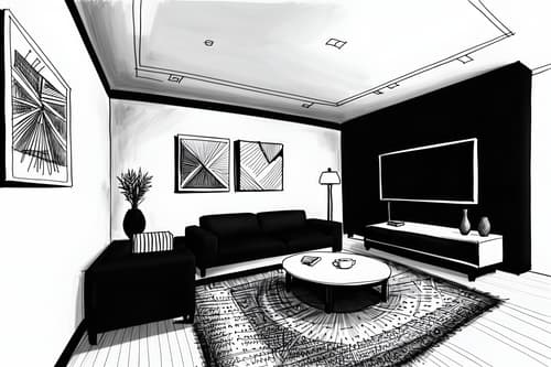 (hand-drawn monochrome black and white sketch line drawing)++ of sketch-style interior designed () apartment interior. a sketch of interior. with . a sketch of interior. trending on artstation. black and white line drawing sketch without colors. masterpiece, cinematic light, ultrarealistic+, photorealistic+, 8k, raw photo, realistic, sharp focus on eyes, (symmetrical eyes), (intact eyes), hyperrealistic, highest quality, best quality, , highly detailed, masterpiece, best quality, extremely detailed 8k wallpaper, masterpiece, best quality, ultra-detailed, best shadow, detailed background, detailed face, detailed eyes, high contrast, best illumination, detailed face, dulux, caustic, dynamic angle, detailed glow. dramatic lighting. highly detailed, insanely detailed hair, symmetrical, intricate details, professionally retouched, 8k high definition. strong bokeh. award winning photo.