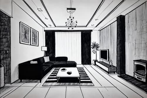 (hand-drawn monochrome black and white sketch line drawing)++ of sketch-style interior designed (kitchen living combo) apartment interior. a sketch of interior. with . a sketch of interior. with chairs and stove and plant. trending on artstation. black and white line drawing sketch without colors. masterpiece, cinematic light, ultrarealistic+, photorealistic+, 8k, raw photo, realistic, sharp focus on eyes, (symmetrical eyes), (intact eyes), hyperrealistic, highest quality, best quality, , highly detailed, masterpiece, best quality, extremely detailed 8k wallpaper, masterpiece, best quality, ultra-detailed, best shadow, detailed background, detailed face, detailed eyes, high contrast, best illumination, detailed face, dulux, caustic, dynamic angle, detailed glow. dramatic lighting. highly detailed, insanely detailed hair, symmetrical, intricate details, professionally retouched, 8k high definition. strong bokeh. award winning photo.