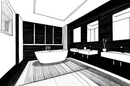 (hand-drawn monochrome black and white sketch line drawing)++ of sketch-style interior designed (bathroom) apartment interior. a sketch of interior. with . a sketch of interior. with bathroom sink with faucet and plant and mirror. trending on artstation. black and white line drawing sketch without colors. masterpiece, cinematic light, ultrarealistic+, photorealistic+, 8k, raw photo, realistic, sharp focus on eyes, (symmetrical eyes), (intact eyes), hyperrealistic, highest quality, best quality, , highly detailed, masterpiece, best quality, extremely detailed 8k wallpaper, masterpiece, best quality, ultra-detailed, best shadow, detailed background, detailed face, detailed eyes, high contrast, best illumination, detailed face, dulux, caustic, dynamic angle, detailed glow. dramatic lighting. highly detailed, insanely detailed hair, symmetrical, intricate details, professionally retouched, 8k high definition. strong bokeh. award winning photo.