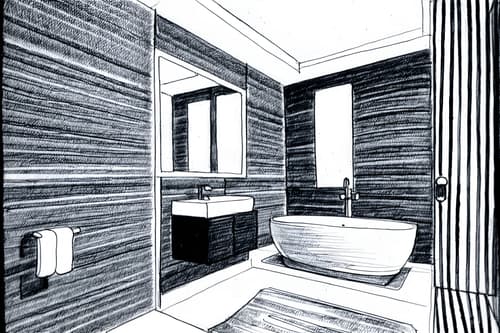 (hand-drawn monochrome black and white sketch line drawing)++ of sketch-style interior designed (bathroom) apartment interior. a sketch of interior. with . a sketch of interior. with bathroom sink with faucet and plant and mirror. trending on artstation. black and white line drawing sketch without colors. masterpiece, cinematic light, ultrarealistic+, photorealistic+, 8k, raw photo, realistic, sharp focus on eyes, (symmetrical eyes), (intact eyes), hyperrealistic, highest quality, best quality, , highly detailed, masterpiece, best quality, extremely detailed 8k wallpaper, masterpiece, best quality, ultra-detailed, best shadow, detailed background, detailed face, detailed eyes, high contrast, best illumination, detailed face, dulux, caustic, dynamic angle, detailed glow. dramatic lighting. highly detailed, insanely detailed hair, symmetrical, intricate details, professionally retouched, 8k high definition. strong bokeh. award winning photo.