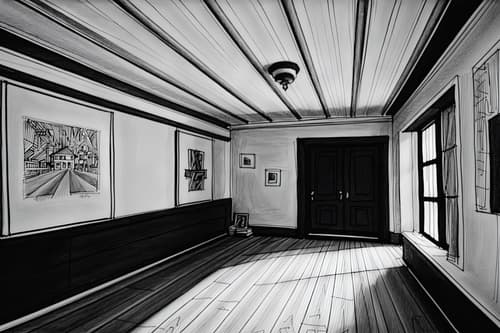 (hand-drawn monochrome black and white sketch line drawing)++ of sketch-style interior designed (attic) apartment interior. a sketch of interior. with . a sketch of interior. trending on artstation. black and white line drawing sketch without colors. masterpiece, cinematic light, ultrarealistic+, photorealistic+, 8k, raw photo, realistic, sharp focus on eyes, (symmetrical eyes), (intact eyes), hyperrealistic, highest quality, best quality, , highly detailed, masterpiece, best quality, extremely detailed 8k wallpaper, masterpiece, best quality, ultra-detailed, best shadow, detailed background, detailed face, detailed eyes, high contrast, best illumination, detailed face, dulux, caustic, dynamic angle, detailed glow. dramatic lighting. highly detailed, insanely detailed hair, symmetrical, intricate details, professionally retouched, 8k high definition. strong bokeh. award winning photo.
