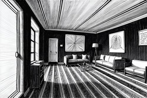 (hand-drawn monochrome black and white sketch line drawing)++ of sketch-style interior designed (attic) apartment interior. a sketch of interior. with . a sketch of interior. trending on artstation. black and white line drawing sketch without colors. masterpiece, cinematic light, ultrarealistic+, photorealistic+, 8k, raw photo, realistic, sharp focus on eyes, (symmetrical eyes), (intact eyes), hyperrealistic, highest quality, best quality, , highly detailed, masterpiece, best quality, extremely detailed 8k wallpaper, masterpiece, best quality, ultra-detailed, best shadow, detailed background, detailed face, detailed eyes, high contrast, best illumination, detailed face, dulux, caustic, dynamic angle, detailed glow. dramatic lighting. highly detailed, insanely detailed hair, symmetrical, intricate details, professionally retouched, 8k high definition. strong bokeh. award winning photo.