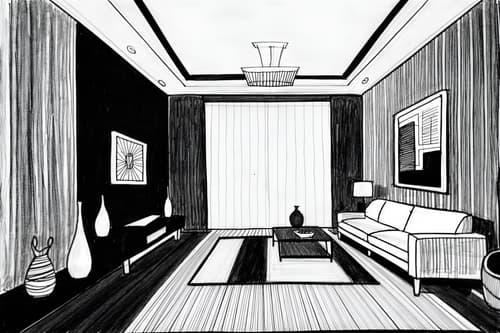 (hand-drawn monochrome black and white sketch line drawing)++ of sketch-style interior designed (living room) apartment interior. a sketch of interior. with . . a sketch of interior. with televisions and plant and occasional tables. trending on artstation. black and white line drawing sketch without colors. masterpiece, cinematic light, ultrarealistic+, photorealistic+, 8k, raw photo, realistic, sharp focus on eyes, (symmetrical eyes), (intact eyes), hyperrealistic, highest quality, best quality, , highly detailed, masterpiece, best quality, extremely detailed 8k wallpaper, masterpiece, best quality, ultra-detailed, best shadow, detailed background, detailed face, detailed eyes, high contrast, best illumination, detailed face, dulux, caustic, dynamic angle, detailed glow. dramatic lighting. highly detailed, insanely detailed hair, symmetrical, intricate details, professionally retouched, 8k high definition. strong bokeh. award winning photo.