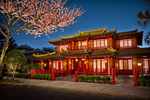 photo from pinterest of chinese new year-style exterior designed (house exterior exterior) . with red and gold candles and orange trees and zodiac calendar and vases of plum blossoms and orchids and chinese red lanterns and door couplets and red and gold tassels and kumquat trees. . cinematic photo, highly detailed, cinematic lighting, ultra-detailed, ultrarealistic, photorealism, 8k. trending on pinterest. chinese new year exterior design style. masterpiece, cinematic light, ultrarealistic+, photorealistic+, 8k, raw photo, realistic, sharp focus on eyes, (symmetrical eyes), (intact eyes), hyperrealistic, highest quality, best quality, , highly detailed, masterpiece, best quality, extremely detailed 8k wallpaper, masterpiece, best quality, ultra-detailed, best shadow, detailed background, detailed face, detailed eyes, high contrast, best illumination, detailed face, dulux, caustic, dynamic angle, detailed glow. dramatic lighting. highly detailed, insanely detailed hair, symmetrical, intricate details, professionally retouched, 8k high definition. strong bokeh. award winning photo.