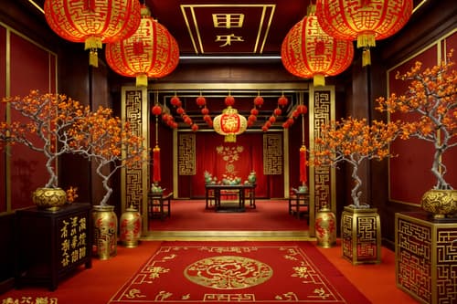 photo from pinterest of chinese new year-style interior designed (clothing store interior) . with fai chun banners and mei hwa flowers and chinese knots and gold ingots and orange trees and money tree and red and gold tassels and zodiac calendar. . cinematic photo, highly detailed, cinematic lighting, ultra-detailed, ultrarealistic, photorealism, 8k. trending on pinterest. chinese new year interior design style. masterpiece, cinematic light, ultrarealistic+, photorealistic+, 8k, raw photo, realistic, sharp focus on eyes, (symmetrical eyes), (intact eyes), hyperrealistic, highest quality, best quality, , highly detailed, masterpiece, best quality, extremely detailed 8k wallpaper, masterpiece, best quality, ultra-detailed, best shadow, detailed background, detailed face, detailed eyes, high contrast, best illumination, detailed face, dulux, caustic, dynamic angle, detailed glow. dramatic lighting. highly detailed, insanely detailed hair, symmetrical, intricate details, professionally retouched, 8k high definition. strong bokeh. award winning photo.