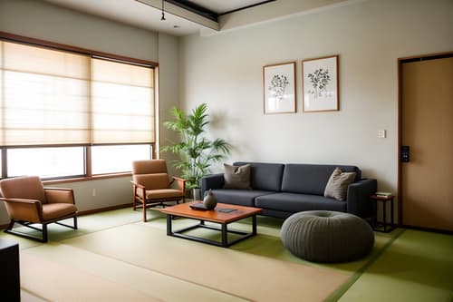 photo from pinterest of zen-style interior designed (coworking space interior) with lounge chairs and office desks and office chairs and seating area with sofa and lounge chairs. . with japanese interior and asian zen interior and calm and neutral colors and asian zen interior and natural light and japanese minimalist interior and clutter free and japanese minimalist interior. . cinematic photo, highly detailed, cinematic lighting, ultra-detailed, ultrarealistic, photorealism, 8k. trending on pinterest. zen interior design style. masterpiece, cinematic light, ultrarealistic+, photorealistic+, 8k, raw photo, realistic, sharp focus on eyes, (symmetrical eyes), (intact eyes), hyperrealistic, highest quality, best quality, , highly detailed, masterpiece, best quality, extremely detailed 8k wallpaper, masterpiece, best quality, ultra-detailed, best shadow, detailed background, detailed face, detailed eyes, high contrast, best illumination, detailed face, dulux, caustic, dynamic angle, detailed glow. dramatic lighting. highly detailed, insanely detailed hair, symmetrical, intricate details, professionally retouched, 8k high definition. strong bokeh. award winning photo.