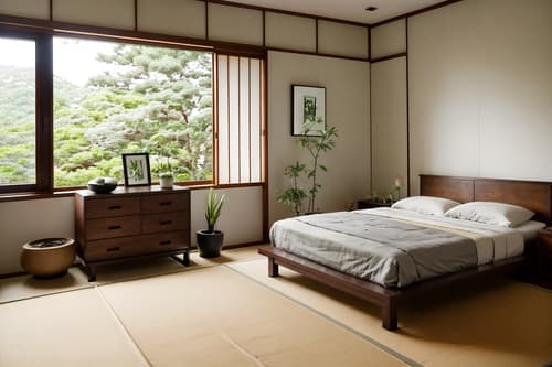 photo from pinterest of zen-style interior designed (bedroom interior) with accent chair and dresser closet and bedside table or night stand and bed and plant and storage bench or ottoman and headboard and mirror. . with asian interior and natural light and japanese minimalist interior and japanese minimalist interior and mimimalist and japanese interior and simplicity and calm and neutral colors. . cinematic photo, highly detailed, cinematic lighting, ultra-detailed, ultrarealistic, photorealism, 8k. trending on pinterest. zen interior design style. masterpiece, cinematic light, ultrarealistic+, photorealistic+, 8k, raw photo, realistic, sharp focus on eyes, (symmetrical eyes), (intact eyes), hyperrealistic, highest quality, best quality, , highly detailed, masterpiece, best quality, extremely detailed 8k wallpaper, masterpiece, best quality, ultra-detailed, best shadow, detailed background, detailed face, detailed eyes, high contrast, best illumination, detailed face, dulux, caustic, dynamic angle, detailed glow. dramatic lighting. highly detailed, insanely detailed hair, symmetrical, intricate details, professionally retouched, 8k high definition. strong bokeh. award winning photo.
