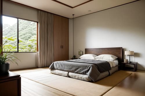 photo from pinterest of zen-style interior designed (bedroom interior) with accent chair and dresser closet and bedside table or night stand and bed and plant and storage bench or ottoman and headboard and mirror. . with asian interior and natural light and japanese minimalist interior and japanese minimalist interior and mimimalist and japanese interior and simplicity and calm and neutral colors. . cinematic photo, highly detailed, cinematic lighting, ultra-detailed, ultrarealistic, photorealism, 8k. trending on pinterest. zen interior design style. masterpiece, cinematic light, ultrarealistic+, photorealistic+, 8k, raw photo, realistic, sharp focus on eyes, (symmetrical eyes), (intact eyes), hyperrealistic, highest quality, best quality, , highly detailed, masterpiece, best quality, extremely detailed 8k wallpaper, masterpiece, best quality, ultra-detailed, best shadow, detailed background, detailed face, detailed eyes, high contrast, best illumination, detailed face, dulux, caustic, dynamic angle, detailed glow. dramatic lighting. highly detailed, insanely detailed hair, symmetrical, intricate details, professionally retouched, 8k high definition. strong bokeh. award winning photo.