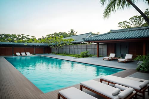 photo from pinterest of zen-style designed (outdoor pool area ) with pool lounge chairs and pool lights and pool and pool lounge chairs. . with simplicity and clean lines and mimimalist and japanese minimalist and calm and neutral colors and asian and natural light and simple furniture. . cinematic photo, highly detailed, cinematic lighting, ultra-detailed, ultrarealistic, photorealism, 8k. trending on pinterest. zen design style. masterpiece, cinematic light, ultrarealistic+, photorealistic+, 8k, raw photo, realistic, sharp focus on eyes, (symmetrical eyes), (intact eyes), hyperrealistic, highest quality, best quality, , highly detailed, masterpiece, best quality, extremely detailed 8k wallpaper, masterpiece, best quality, ultra-detailed, best shadow, detailed background, detailed face, detailed eyes, high contrast, best illumination, detailed face, dulux, caustic, dynamic angle, detailed glow. dramatic lighting. highly detailed, insanely detailed hair, symmetrical, intricate details, professionally retouched, 8k high definition. strong bokeh. award winning photo.
