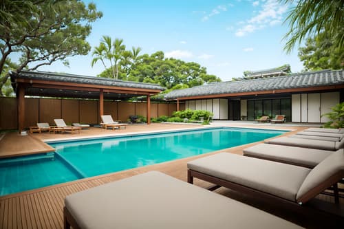 photo from pinterest of zen-style designed (outdoor pool area ) with pool lounge chairs and pool lights and pool and pool lounge chairs. . with simplicity and clean lines and mimimalist and japanese minimalist and calm and neutral colors and asian and natural light and simple furniture. . cinematic photo, highly detailed, cinematic lighting, ultra-detailed, ultrarealistic, photorealism, 8k. trending on pinterest. zen design style. masterpiece, cinematic light, ultrarealistic+, photorealistic+, 8k, raw photo, realistic, sharp focus on eyes, (symmetrical eyes), (intact eyes), hyperrealistic, highest quality, best quality, , highly detailed, masterpiece, best quality, extremely detailed 8k wallpaper, masterpiece, best quality, ultra-detailed, best shadow, detailed background, detailed face, detailed eyes, high contrast, best illumination, detailed face, dulux, caustic, dynamic angle, detailed glow. dramatic lighting. highly detailed, insanely detailed hair, symmetrical, intricate details, professionally retouched, 8k high definition. strong bokeh. award winning photo.