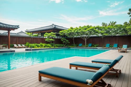 photo from pinterest of zen-style designed (outdoor pool area ) with pool lounge chairs and pool lights and pool and pool lounge chairs. . with simplicity and clean lines and mimimalist and japanese minimalist and calm and neutral colors and asian and natural light and simple furniture. . cinematic photo, highly detailed, cinematic lighting, ultra-detailed, ultrarealistic, photorealism, 8k. trending on pinterest. zen design style. masterpiece, cinematic light, ultrarealistic+, photorealistic+, 8k, raw photo, realistic, sharp focus on eyes, (symmetrical eyes), (intact eyes), hyperrealistic, highest quality, best quality, , highly detailed, masterpiece, best quality, extremely detailed 8k wallpaper, masterpiece, best quality, ultra-detailed, best shadow, detailed background, detailed face, detailed eyes, high contrast, best illumination, detailed face, dulux, caustic, dynamic angle, detailed glow. dramatic lighting. highly detailed, insanely detailed hair, symmetrical, intricate details, professionally retouched, 8k high definition. strong bokeh. award winning photo.
