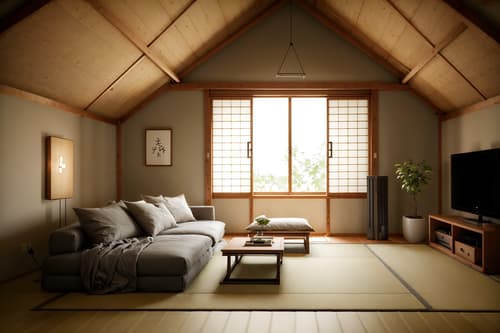 photo from pinterest of zen-style interior designed (attic interior) . with simple furniture and japanese interior and calm and neutral colors and simplicity and serenity and harmony and mimimalist and asian zen interior and japanese minimalist interior. . cinematic photo, highly detailed, cinematic lighting, ultra-detailed, ultrarealistic, photorealism, 8k. trending on pinterest. zen interior design style. masterpiece, cinematic light, ultrarealistic+, photorealistic+, 8k, raw photo, realistic, sharp focus on eyes, (symmetrical eyes), (intact eyes), hyperrealistic, highest quality, best quality, , highly detailed, masterpiece, best quality, extremely detailed 8k wallpaper, masterpiece, best quality, ultra-detailed, best shadow, detailed background, detailed face, detailed eyes, high contrast, best illumination, detailed face, dulux, caustic, dynamic angle, detailed glow. dramatic lighting. highly detailed, insanely detailed hair, symmetrical, intricate details, professionally retouched, 8k high definition. strong bokeh. award winning photo.