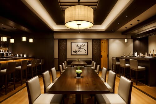 photo from pinterest of zen-style interior designed (restaurant interior) with restaurant decor and restaurant bar and restaurant chairs and restaurant dining tables and restaurant decor. . with japanese interior and asian zen interior and clean lines and calm and neutral colors and simplicity and serenity and harmony and mimimalist and clutter free. . cinematic photo, highly detailed, cinematic lighting, ultra-detailed, ultrarealistic, photorealism, 8k. trending on pinterest. zen interior design style. masterpiece, cinematic light, ultrarealistic+, photorealistic+, 8k, raw photo, realistic, sharp focus on eyes, (symmetrical eyes), (intact eyes), hyperrealistic, highest quality, best quality, , highly detailed, masterpiece, best quality, extremely detailed 8k wallpaper, masterpiece, best quality, ultra-detailed, best shadow, detailed background, detailed face, detailed eyes, high contrast, best illumination, detailed face, dulux, caustic, dynamic angle, detailed glow. dramatic lighting. highly detailed, insanely detailed hair, symmetrical, intricate details, professionally retouched, 8k high definition. strong bokeh. award winning photo.