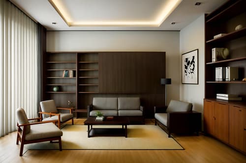 photo from pinterest of zen-style interior designed (study room interior) with lounge chair and bookshelves and plant and writing desk and desk lamp and cabinets and office chair and lounge chair. . with asian zen interior and japanese minimalist interior and asian zen interior and clean lines and simple furniture and serenity and harmony and asian interior and japanese minimalist interior. . cinematic photo, highly detailed, cinematic lighting, ultra-detailed, ultrarealistic, photorealism, 8k. trending on pinterest. zen interior design style. masterpiece, cinematic light, ultrarealistic+, photorealistic+, 8k, raw photo, realistic, sharp focus on eyes, (symmetrical eyes), (intact eyes), hyperrealistic, highest quality, best quality, , highly detailed, masterpiece, best quality, extremely detailed 8k wallpaper, masterpiece, best quality, ultra-detailed, best shadow, detailed background, detailed face, detailed eyes, high contrast, best illumination, detailed face, dulux, caustic, dynamic angle, detailed glow. dramatic lighting. highly detailed, insanely detailed hair, symmetrical, intricate details, professionally retouched, 8k high definition. strong bokeh. award winning photo.