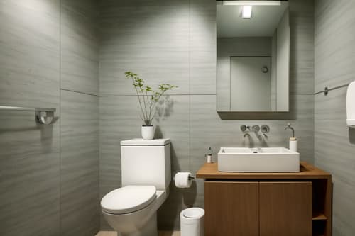 photo from pinterest of zen-style interior designed (toilet interior) with sink with tap and toilet paper hanger and toilet with toilet seat up and sink with tap. . with japanese minimalist interior and japanese interior and japanese minimalist interior and simplicity and asian zen interior and clutter free and mimimalist and calm and neutral colors. . cinematic photo, highly detailed, cinematic lighting, ultra-detailed, ultrarealistic, photorealism, 8k. trending on pinterest. zen interior design style. masterpiece, cinematic light, ultrarealistic+, photorealistic+, 8k, raw photo, realistic, sharp focus on eyes, (symmetrical eyes), (intact eyes), hyperrealistic, highest quality, best quality, , highly detailed, masterpiece, best quality, extremely detailed 8k wallpaper, masterpiece, best quality, ultra-detailed, best shadow, detailed background, detailed face, detailed eyes, high contrast, best illumination, detailed face, dulux, caustic, dynamic angle, detailed glow. dramatic lighting. highly detailed, insanely detailed hair, symmetrical, intricate details, professionally retouched, 8k high definition. strong bokeh. award winning photo.