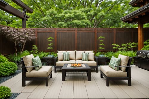 photo from pinterest of zen-style designed (outdoor patio ) with barbeque or grill and patio couch with pillows and deck with deck chairs and grass and plant and barbeque or grill. . with natural textures and simplicity and japanese and asian and asian zen and japanese minimalist and serenity and harmony and calm and neutral colors. . cinematic photo, highly detailed, cinematic lighting, ultra-detailed, ultrarealistic, photorealism, 8k. trending on pinterest. zen design style. masterpiece, cinematic light, ultrarealistic+, photorealistic+, 8k, raw photo, realistic, sharp focus on eyes, (symmetrical eyes), (intact eyes), hyperrealistic, highest quality, best quality, , highly detailed, masterpiece, best quality, extremely detailed 8k wallpaper, masterpiece, best quality, ultra-detailed, best shadow, detailed background, detailed face, detailed eyes, high contrast, best illumination, detailed face, dulux, caustic, dynamic angle, detailed glow. dramatic lighting. highly detailed, insanely detailed hair, symmetrical, intricate details, professionally retouched, 8k high definition. strong bokeh. award winning photo.