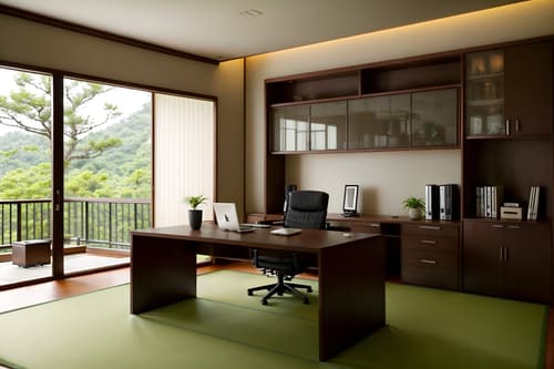 photo from pinterest of zen-style interior designed (home office interior) with desk lamp and cabinets and office chair and computer desk and plant and desk lamp. . with japanese minimalist interior and asian zen interior and simplicity and serenity and harmony and japanese minimalist interior and natural light and japanese minimalist interior and asian zen interior. . cinematic photo, highly detailed, cinematic lighting, ultra-detailed, ultrarealistic, photorealism, 8k. trending on pinterest. zen interior design style. masterpiece, cinematic light, ultrarealistic+, photorealistic+, 8k, raw photo, realistic, sharp focus on eyes, (symmetrical eyes), (intact eyes), hyperrealistic, highest quality, best quality, , highly detailed, masterpiece, best quality, extremely detailed 8k wallpaper, masterpiece, best quality, ultra-detailed, best shadow, detailed background, detailed face, detailed eyes, high contrast, best illumination, detailed face, dulux, caustic, dynamic angle, detailed glow. dramatic lighting. highly detailed, insanely detailed hair, symmetrical, intricate details, professionally retouched, 8k high definition. strong bokeh. award winning photo.