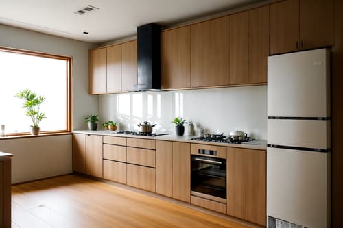 photo from pinterest of zen-style interior designed (kitchen interior) with stove and sink and worktops and plant and kitchen cabinets and refrigerator and stove. . with japanese minimalist interior and asian zen interior and calm and neutral colors and japanese minimalist interior and simplicity and simple furniture and japanese interior and asian zen interior. . cinematic photo, highly detailed, cinematic lighting, ultra-detailed, ultrarealistic, photorealism, 8k. trending on pinterest. zen interior design style. masterpiece, cinematic light, ultrarealistic+, photorealistic+, 8k, raw photo, realistic, sharp focus on eyes, (symmetrical eyes), (intact eyes), hyperrealistic, highest quality, best quality, , highly detailed, masterpiece, best quality, extremely detailed 8k wallpaper, masterpiece, best quality, ultra-detailed, best shadow, detailed background, detailed face, detailed eyes, high contrast, best illumination, detailed face, dulux, caustic, dynamic angle, detailed glow. dramatic lighting. highly detailed, insanely detailed hair, symmetrical, intricate details, professionally retouched, 8k high definition. strong bokeh. award winning photo.