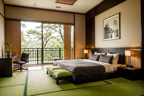 photo from pinterest of zen-style interior designed (hotel room interior) with accent chair and working desk with desk chair and dresser closet and storage bench or ottoman and mirror and bed and bedside table or night stand and plant. . with japanese minimalist interior and calm and neutral colors and asian zen interior and asian zen interior and asian interior and japanese minimalist interior and mimimalist and japanese interior. . cinematic photo, highly detailed, cinematic lighting, ultra-detailed, ultrarealistic, photorealism, 8k. trending on pinterest. zen interior design style. masterpiece, cinematic light, ultrarealistic+, photorealistic+, 8k, raw photo, realistic, sharp focus on eyes, (symmetrical eyes), (intact eyes), hyperrealistic, highest quality, best quality, , highly detailed, masterpiece, best quality, extremely detailed 8k wallpaper, masterpiece, best quality, ultra-detailed, best shadow, detailed background, detailed face, detailed eyes, high contrast, best illumination, detailed face, dulux, caustic, dynamic angle, detailed glow. dramatic lighting. highly detailed, insanely detailed hair, symmetrical, intricate details, professionally retouched, 8k high definition. strong bokeh. award winning photo.