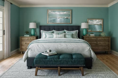 photo from pinterest of coastal-style interior designed (bedroom interior) with bed and night light and bedside table or night stand and mirror and storage bench or ottoman and dresser closet and plant and headboard. . with . . cinematic photo, highly detailed, cinematic lighting, ultra-detailed, ultrarealistic, photorealism, 8k. trending on pinterest. coastal interior design style. masterpiece, cinematic light, ultrarealistic+, photorealistic+, 8k, raw photo, realistic, sharp focus on eyes, (symmetrical eyes), (intact eyes), hyperrealistic, highest quality, best quality, , highly detailed, masterpiece, best quality, extremely detailed 8k wallpaper, masterpiece, best quality, ultra-detailed, best shadow, detailed background, detailed face, detailed eyes, high contrast, best illumination, detailed face, dulux, caustic, dynamic angle, detailed glow. dramatic lighting. highly detailed, insanely detailed hair, symmetrical, intricate details, professionally retouched, 8k high definition. strong bokeh. award winning photo.