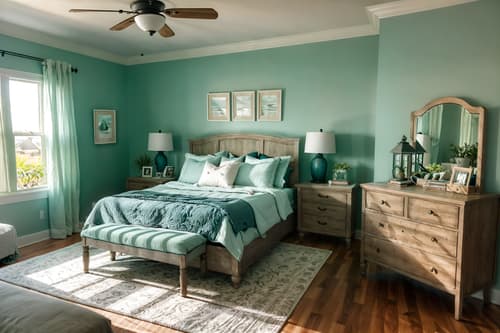 photo from pinterest of coastal-style interior designed (bedroom interior) with bed and night light and bedside table or night stand and mirror and storage bench or ottoman and dresser closet and plant and headboard. . with . . cinematic photo, highly detailed, cinematic lighting, ultra-detailed, ultrarealistic, photorealism, 8k. trending on pinterest. coastal interior design style. masterpiece, cinematic light, ultrarealistic+, photorealistic+, 8k, raw photo, realistic, sharp focus on eyes, (symmetrical eyes), (intact eyes), hyperrealistic, highest quality, best quality, , highly detailed, masterpiece, best quality, extremely detailed 8k wallpaper, masterpiece, best quality, ultra-detailed, best shadow, detailed background, detailed face, detailed eyes, high contrast, best illumination, detailed face, dulux, caustic, dynamic angle, detailed glow. dramatic lighting. highly detailed, insanely detailed hair, symmetrical, intricate details, professionally retouched, 8k high definition. strong bokeh. award winning photo.