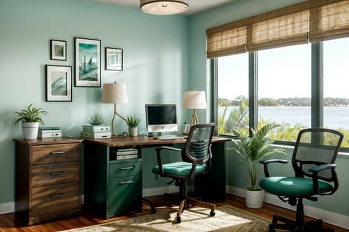 photo from pinterest of coastal-style interior designed (home office interior) with cabinets and office chair and plant and computer desk and desk lamp and cabinets. . with . . cinematic photo, highly detailed, cinematic lighting, ultra-detailed, ultrarealistic, photorealism, 8k. trending on pinterest. coastal interior design style. masterpiece, cinematic light, ultrarealistic+, photorealistic+, 8k, raw photo, realistic, sharp focus on eyes, (symmetrical eyes), (intact eyes), hyperrealistic, highest quality, best quality, , highly detailed, masterpiece, best quality, extremely detailed 8k wallpaper, masterpiece, best quality, ultra-detailed, best shadow, detailed background, detailed face, detailed eyes, high contrast, best illumination, detailed face, dulux, caustic, dynamic angle, detailed glow. dramatic lighting. highly detailed, insanely detailed hair, symmetrical, intricate details, professionally retouched, 8k high definition. strong bokeh. award winning photo.