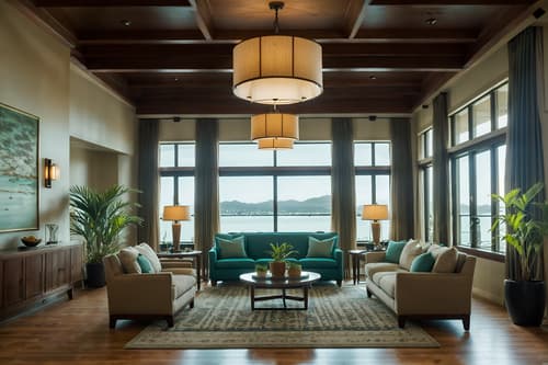 photo from pinterest of coastal-style interior designed (hotel lobby interior) with hanging lamps and check in desk and rug and plant and sofas and lounge chairs and coffee tables and furniture. . with . . cinematic photo, highly detailed, cinematic lighting, ultra-detailed, ultrarealistic, photorealism, 8k. trending on pinterest. coastal interior design style. masterpiece, cinematic light, ultrarealistic+, photorealistic+, 8k, raw photo, realistic, sharp focus on eyes, (symmetrical eyes), (intact eyes), hyperrealistic, highest quality, best quality, , highly detailed, masterpiece, best quality, extremely detailed 8k wallpaper, masterpiece, best quality, ultra-detailed, best shadow, detailed background, detailed face, detailed eyes, high contrast, best illumination, detailed face, dulux, caustic, dynamic angle, detailed glow. dramatic lighting. highly detailed, insanely detailed hair, symmetrical, intricate details, professionally retouched, 8k high definition. strong bokeh. award winning photo.