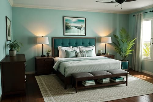 photo from pinterest of coastal-style interior designed (hotel room interior) with working desk with desk chair and plant and storage bench or ottoman and mirror and headboard and accent chair and night light and bedside table or night stand. . with . . cinematic photo, highly detailed, cinematic lighting, ultra-detailed, ultrarealistic, photorealism, 8k. trending on pinterest. coastal interior design style. masterpiece, cinematic light, ultrarealistic+, photorealistic+, 8k, raw photo, realistic, sharp focus on eyes, (symmetrical eyes), (intact eyes), hyperrealistic, highest quality, best quality, , highly detailed, masterpiece, best quality, extremely detailed 8k wallpaper, masterpiece, best quality, ultra-detailed, best shadow, detailed background, detailed face, detailed eyes, high contrast, best illumination, detailed face, dulux, caustic, dynamic angle, detailed glow. dramatic lighting. highly detailed, insanely detailed hair, symmetrical, intricate details, professionally retouched, 8k high definition. strong bokeh. award winning photo.