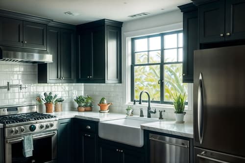 photo from pinterest of coastal-style interior designed (kitchen interior) with sink and stove and refrigerator and plant and worktops and kitchen cabinets and sink. . with . . cinematic photo, highly detailed, cinematic lighting, ultra-detailed, ultrarealistic, photorealism, 8k. trending on pinterest. coastal interior design style. masterpiece, cinematic light, ultrarealistic+, photorealistic+, 8k, raw photo, realistic, sharp focus on eyes, (symmetrical eyes), (intact eyes), hyperrealistic, highest quality, best quality, , highly detailed, masterpiece, best quality, extremely detailed 8k wallpaper, masterpiece, best quality, ultra-detailed, best shadow, detailed background, detailed face, detailed eyes, high contrast, best illumination, detailed face, dulux, caustic, dynamic angle, detailed glow. dramatic lighting. highly detailed, insanely detailed hair, symmetrical, intricate details, professionally retouched, 8k high definition. strong bokeh. award winning photo.