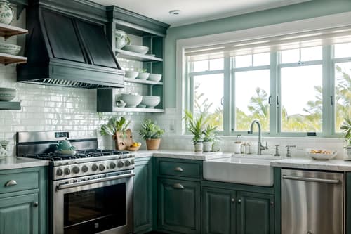 photo from pinterest of coastal-style interior designed (kitchen interior) with sink and stove and refrigerator and plant and worktops and kitchen cabinets and sink. . with . . cinematic photo, highly detailed, cinematic lighting, ultra-detailed, ultrarealistic, photorealism, 8k. trending on pinterest. coastal interior design style. masterpiece, cinematic light, ultrarealistic+, photorealistic+, 8k, raw photo, realistic, sharp focus on eyes, (symmetrical eyes), (intact eyes), hyperrealistic, highest quality, best quality, , highly detailed, masterpiece, best quality, extremely detailed 8k wallpaper, masterpiece, best quality, ultra-detailed, best shadow, detailed background, detailed face, detailed eyes, high contrast, best illumination, detailed face, dulux, caustic, dynamic angle, detailed glow. dramatic lighting. highly detailed, insanely detailed hair, symmetrical, intricate details, professionally retouched, 8k high definition. strong bokeh. award winning photo.