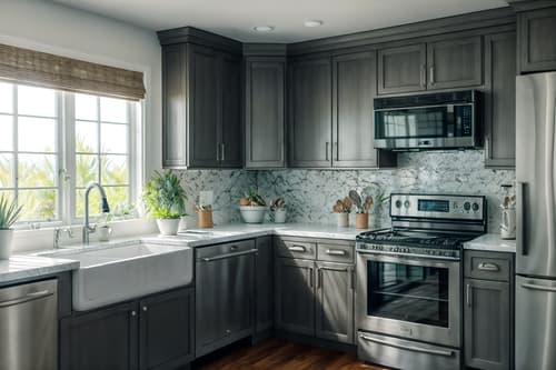 photo from pinterest of coastal-style interior designed (kitchen interior) with sink and stove and refrigerator and plant and worktops and kitchen cabinets and sink. . with . . cinematic photo, highly detailed, cinematic lighting, ultra-detailed, ultrarealistic, photorealism, 8k. trending on pinterest. coastal interior design style. masterpiece, cinematic light, ultrarealistic+, photorealistic+, 8k, raw photo, realistic, sharp focus on eyes, (symmetrical eyes), (intact eyes), hyperrealistic, highest quality, best quality, , highly detailed, masterpiece, best quality, extremely detailed 8k wallpaper, masterpiece, best quality, ultra-detailed, best shadow, detailed background, detailed face, detailed eyes, high contrast, best illumination, detailed face, dulux, caustic, dynamic angle, detailed glow. dramatic lighting. highly detailed, insanely detailed hair, symmetrical, intricate details, professionally retouched, 8k high definition. strong bokeh. award winning photo.