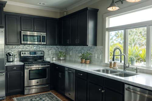 photo from pinterest of coastal-style interior designed (kitchen interior) with sink and stove and refrigerator and plant and worktops and kitchen cabinets and sink. . with . . cinematic photo, highly detailed, cinematic lighting, ultra-detailed, ultrarealistic, photorealism, 8k. trending on pinterest. coastal interior design style. masterpiece, cinematic light, ultrarealistic+, photorealistic+, 8k, raw photo, realistic, sharp focus on eyes, (symmetrical eyes), (intact eyes), hyperrealistic, highest quality, best quality, , highly detailed, masterpiece, best quality, extremely detailed 8k wallpaper, masterpiece, best quality, ultra-detailed, best shadow, detailed background, detailed face, detailed eyes, high contrast, best illumination, detailed face, dulux, caustic, dynamic angle, detailed glow. dramatic lighting. highly detailed, insanely detailed hair, symmetrical, intricate details, professionally retouched, 8k high definition. strong bokeh. award winning photo.
