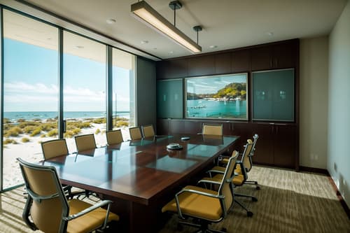 photo from pinterest of coastal-style interior designed (meeting room interior) with boardroom table and office chairs and painting or photo on wall and glass doors and glass walls and cabinets and plant and vase. . with . . cinematic photo, highly detailed, cinematic lighting, ultra-detailed, ultrarealistic, photorealism, 8k. trending on pinterest. coastal interior design style. masterpiece, cinematic light, ultrarealistic+, photorealistic+, 8k, raw photo, realistic, sharp focus on eyes, (symmetrical eyes), (intact eyes), hyperrealistic, highest quality, best quality, , highly detailed, masterpiece, best quality, extremely detailed 8k wallpaper, masterpiece, best quality, ultra-detailed, best shadow, detailed background, detailed face, detailed eyes, high contrast, best illumination, detailed face, dulux, caustic, dynamic angle, detailed glow. dramatic lighting. highly detailed, insanely detailed hair, symmetrical, intricate details, professionally retouched, 8k high definition. strong bokeh. award winning photo.