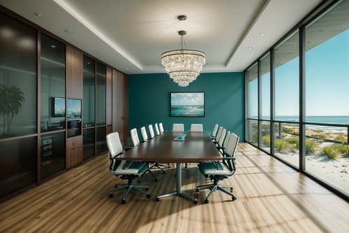 photo from pinterest of coastal-style interior designed (meeting room interior) with boardroom table and office chairs and painting or photo on wall and glass doors and glass walls and cabinets and plant and vase. . with . . cinematic photo, highly detailed, cinematic lighting, ultra-detailed, ultrarealistic, photorealism, 8k. trending on pinterest. coastal interior design style. masterpiece, cinematic light, ultrarealistic+, photorealistic+, 8k, raw photo, realistic, sharp focus on eyes, (symmetrical eyes), (intact eyes), hyperrealistic, highest quality, best quality, , highly detailed, masterpiece, best quality, extremely detailed 8k wallpaper, masterpiece, best quality, ultra-detailed, best shadow, detailed background, detailed face, detailed eyes, high contrast, best illumination, detailed face, dulux, caustic, dynamic angle, detailed glow. dramatic lighting. highly detailed, insanely detailed hair, symmetrical, intricate details, professionally retouched, 8k high definition. strong bokeh. award winning photo.