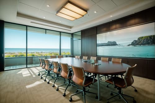 photo from pinterest of coastal-style interior designed (meeting room interior) with boardroom table and office chairs and painting or photo on wall and glass doors and glass walls and cabinets and plant and vase. . with . . cinematic photo, highly detailed, cinematic lighting, ultra-detailed, ultrarealistic, photorealism, 8k. trending on pinterest. coastal interior design style. masterpiece, cinematic light, ultrarealistic+, photorealistic+, 8k, raw photo, realistic, sharp focus on eyes, (symmetrical eyes), (intact eyes), hyperrealistic, highest quality, best quality, , highly detailed, masterpiece, best quality, extremely detailed 8k wallpaper, masterpiece, best quality, ultra-detailed, best shadow, detailed background, detailed face, detailed eyes, high contrast, best illumination, detailed face, dulux, caustic, dynamic angle, detailed glow. dramatic lighting. highly detailed, insanely detailed hair, symmetrical, intricate details, professionally retouched, 8k high definition. strong bokeh. award winning photo.