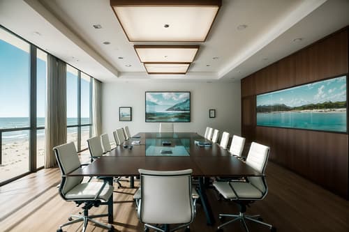 photo from pinterest of coastal-style interior designed (meeting room interior) with boardroom table and office chairs and painting or photo on wall and glass doors and glass walls and cabinets and plant and vase. . with . . cinematic photo, highly detailed, cinematic lighting, ultra-detailed, ultrarealistic, photorealism, 8k. trending on pinterest. coastal interior design style. masterpiece, cinematic light, ultrarealistic+, photorealistic+, 8k, raw photo, realistic, sharp focus on eyes, (symmetrical eyes), (intact eyes), hyperrealistic, highest quality, best quality, , highly detailed, masterpiece, best quality, extremely detailed 8k wallpaper, masterpiece, best quality, ultra-detailed, best shadow, detailed background, detailed face, detailed eyes, high contrast, best illumination, detailed face, dulux, caustic, dynamic angle, detailed glow. dramatic lighting. highly detailed, insanely detailed hair, symmetrical, intricate details, professionally retouched, 8k high definition. strong bokeh. award winning photo.