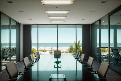 photo from pinterest of coastal-style interior designed (meeting room interior) with boardroom table and office chairs and painting or photo on wall and glass doors and glass walls and cabinets and plant and vase. . with . . cinematic photo, highly detailed, cinematic lighting, ultra-detailed, ultrarealistic, photorealism, 8k. trending on pinterest. coastal interior design style. masterpiece, cinematic light, ultrarealistic+, photorealistic+, 8k, raw photo, realistic, sharp focus on eyes, (symmetrical eyes), (intact eyes), hyperrealistic, highest quality, best quality, , highly detailed, masterpiece, best quality, extremely detailed 8k wallpaper, masterpiece, best quality, ultra-detailed, best shadow, detailed background, detailed face, detailed eyes, high contrast, best illumination, detailed face, dulux, caustic, dynamic angle, detailed glow. dramatic lighting. highly detailed, insanely detailed hair, symmetrical, intricate details, professionally retouched, 8k high definition. strong bokeh. award winning photo.