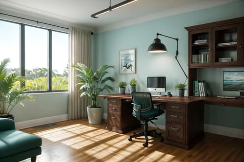 photo from pinterest of coastal-style interior designed (office interior) with cabinets and office desks and desk lamps and computer desks and office chairs and windows and seating area with sofa and plants. . with . . cinematic photo, highly detailed, cinematic lighting, ultra-detailed, ultrarealistic, photorealism, 8k. trending on pinterest. coastal interior design style. masterpiece, cinematic light, ultrarealistic+, photorealistic+, 8k, raw photo, realistic, sharp focus on eyes, (symmetrical eyes), (intact eyes), hyperrealistic, highest quality, best quality, , highly detailed, masterpiece, best quality, extremely detailed 8k wallpaper, masterpiece, best quality, ultra-detailed, best shadow, detailed background, detailed face, detailed eyes, high contrast, best illumination, detailed face, dulux, caustic, dynamic angle, detailed glow. dramatic lighting. highly detailed, insanely detailed hair, symmetrical, intricate details, professionally retouched, 8k high definition. strong bokeh. award winning photo.