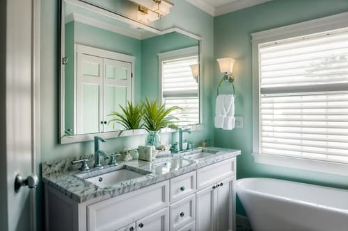 photo from pinterest of coastal-style interior designed (hotel bathroom interior) with bathroom sink with faucet and bathroom cabinet and waste basket and shower and bath towel and toilet seat and plant and mirror. . with . . cinematic photo, highly detailed, cinematic lighting, ultra-detailed, ultrarealistic, photorealism, 8k. trending on pinterest. coastal interior design style. masterpiece, cinematic light, ultrarealistic+, photorealistic+, 8k, raw photo, realistic, sharp focus on eyes, (symmetrical eyes), (intact eyes), hyperrealistic, highest quality, best quality, , highly detailed, masterpiece, best quality, extremely detailed 8k wallpaper, masterpiece, best quality, ultra-detailed, best shadow, detailed background, detailed face, detailed eyes, high contrast, best illumination, detailed face, dulux, caustic, dynamic angle, detailed glow. dramatic lighting. highly detailed, insanely detailed hair, symmetrical, intricate details, professionally retouched, 8k high definition. strong bokeh. award winning photo.