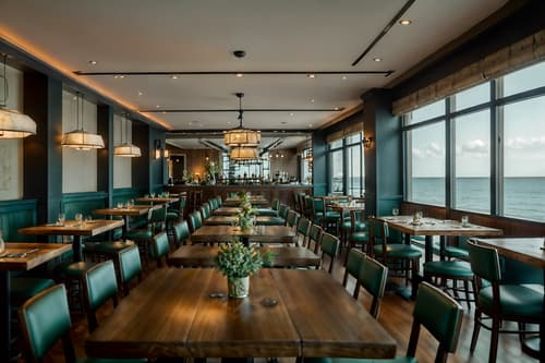 photo from pinterest of coastal-style interior designed (restaurant interior) with restaurant dining tables and restaurant chairs and restaurant decor and restaurant bar and restaurant dining tables. . with . . cinematic photo, highly detailed, cinematic lighting, ultra-detailed, ultrarealistic, photorealism, 8k. trending on pinterest. coastal interior design style. masterpiece, cinematic light, ultrarealistic+, photorealistic+, 8k, raw photo, realistic, sharp focus on eyes, (symmetrical eyes), (intact eyes), hyperrealistic, highest quality, best quality, , highly detailed, masterpiece, best quality, extremely detailed 8k wallpaper, masterpiece, best quality, ultra-detailed, best shadow, detailed background, detailed face, detailed eyes, high contrast, best illumination, detailed face, dulux, caustic, dynamic angle, detailed glow. dramatic lighting. highly detailed, insanely detailed hair, symmetrical, intricate details, professionally retouched, 8k high definition. strong bokeh. award winning photo.