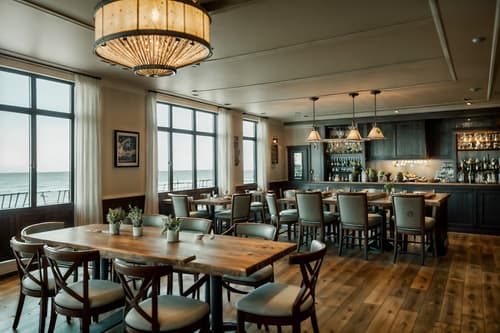 photo from pinterest of coastal-style interior designed (restaurant interior) with restaurant dining tables and restaurant chairs and restaurant decor and restaurant bar and restaurant dining tables. . with . . cinematic photo, highly detailed, cinematic lighting, ultra-detailed, ultrarealistic, photorealism, 8k. trending on pinterest. coastal interior design style. masterpiece, cinematic light, ultrarealistic+, photorealistic+, 8k, raw photo, realistic, sharp focus on eyes, (symmetrical eyes), (intact eyes), hyperrealistic, highest quality, best quality, , highly detailed, masterpiece, best quality, extremely detailed 8k wallpaper, masterpiece, best quality, ultra-detailed, best shadow, detailed background, detailed face, detailed eyes, high contrast, best illumination, detailed face, dulux, caustic, dynamic angle, detailed glow. dramatic lighting. highly detailed, insanely detailed hair, symmetrical, intricate details, professionally retouched, 8k high definition. strong bokeh. award winning photo.