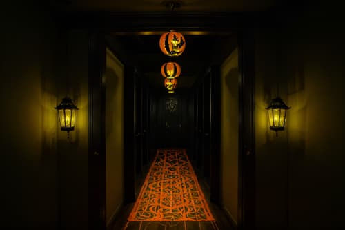 photo from pinterest of halloween-style interior designed (walk in closet interior) . with yellow black balloons and lanterns and glowing pumpkins and spiderwebs and lanterns and cobwebs and cobwebs and human skulls. . cinematic photo, highly detailed, cinematic lighting, ultra-detailed, ultrarealistic, photorealism, 8k. trending on pinterest. halloween interior design style. masterpiece, cinematic light, ultrarealistic+, photorealistic+, 8k, raw photo, realistic, sharp focus on eyes, (symmetrical eyes), (intact eyes), hyperrealistic, highest quality, best quality, , highly detailed, masterpiece, best quality, extremely detailed 8k wallpaper, masterpiece, best quality, ultra-detailed, best shadow, detailed background, detailed face, detailed eyes, high contrast, best illumination, detailed face, dulux, caustic, dynamic angle, detailed glow. dramatic lighting. highly detailed, insanely detailed hair, symmetrical, intricate details, professionally retouched, 8k high definition. strong bokeh. award winning photo.