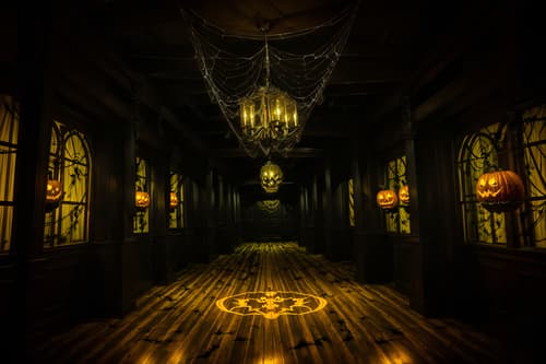 photo from pinterest of halloween-style interior designed (clothing store interior) . with cobwebs and spiderwebs and cobwebs and glowing pumpkins and human skulls and lanterns and yellow black balloons and lanterns. . cinematic photo, highly detailed, cinematic lighting, ultra-detailed, ultrarealistic, photorealism, 8k. trending on pinterest. halloween interior design style. masterpiece, cinematic light, ultrarealistic+, photorealistic+, 8k, raw photo, realistic, sharp focus on eyes, (symmetrical eyes), (intact eyes), hyperrealistic, highest quality, best quality, , highly detailed, masterpiece, best quality, extremely detailed 8k wallpaper, masterpiece, best quality, ultra-detailed, best shadow, detailed background, detailed face, detailed eyes, high contrast, best illumination, detailed face, dulux, caustic, dynamic angle, detailed glow. dramatic lighting. highly detailed, insanely detailed hair, symmetrical, intricate details, professionally retouched, 8k high definition. strong bokeh. award winning photo.