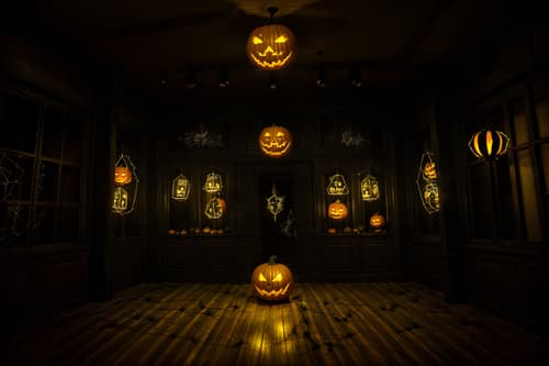 photo from pinterest of halloween-style interior designed (clothing store interior) . with cobwebs and spiderwebs and cobwebs and glowing pumpkins and human skulls and lanterns and yellow black balloons and lanterns. . cinematic photo, highly detailed, cinematic lighting, ultra-detailed, ultrarealistic, photorealism, 8k. trending on pinterest. halloween interior design style. masterpiece, cinematic light, ultrarealistic+, photorealistic+, 8k, raw photo, realistic, sharp focus on eyes, (symmetrical eyes), (intact eyes), hyperrealistic, highest quality, best quality, , highly detailed, masterpiece, best quality, extremely detailed 8k wallpaper, masterpiece, best quality, ultra-detailed, best shadow, detailed background, detailed face, detailed eyes, high contrast, best illumination, detailed face, dulux, caustic, dynamic angle, detailed glow. dramatic lighting. highly detailed, insanely detailed hair, symmetrical, intricate details, professionally retouched, 8k high definition. strong bokeh. award winning photo.