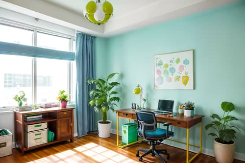 photo from pinterest of easter-style interior designed (office interior) with plants and computer desks and office chairs and office desks and lounge chairs and cabinets and desk lamps and windows. . with colorful easter eggs and light blue colors and spring decorations and easter decorations and flowers on table and colorful easter eggs. . cinematic photo, highly detailed, cinematic lighting, ultra-detailed, ultrarealistic, photorealism, 8k. trending on pinterest. easter interior design style. masterpiece, cinematic light, ultrarealistic+, photorealistic+, 8k, raw photo, realistic, sharp focus on eyes, (symmetrical eyes), (intact eyes), hyperrealistic, highest quality, best quality, , highly detailed, masterpiece, best quality, extremely detailed 8k wallpaper, masterpiece, best quality, ultra-detailed, best shadow, detailed background, detailed face, detailed eyes, high contrast, best illumination, detailed face, dulux, caustic, dynamic angle, detailed glow. dramatic lighting. highly detailed, insanely detailed hair, symmetrical, intricate details, professionally retouched, 8k high definition. strong bokeh. award winning photo.