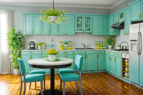 photo from pinterest of easter-style interior designed (kitchen living combo interior) with refrigerator and furniture and occasional tables and kitchen cabinets and plant and sink and plant and sofa. . with easter decorations and spring decorations and flowers on table and colorful easter eggs and light blue colors and easter decorations. . cinematic photo, highly detailed, cinematic lighting, ultra-detailed, ultrarealistic, photorealism, 8k. trending on pinterest. easter interior design style. masterpiece, cinematic light, ultrarealistic+, photorealistic+, 8k, raw photo, realistic, sharp focus on eyes, (symmetrical eyes), (intact eyes), hyperrealistic, highest quality, best quality, , highly detailed, masterpiece, best quality, extremely detailed 8k wallpaper, masterpiece, best quality, ultra-detailed, best shadow, detailed background, detailed face, detailed eyes, high contrast, best illumination, detailed face, dulux, caustic, dynamic angle, detailed glow. dramatic lighting. highly detailed, insanely detailed hair, symmetrical, intricate details, professionally retouched, 8k high definition. strong bokeh. award winning photo.