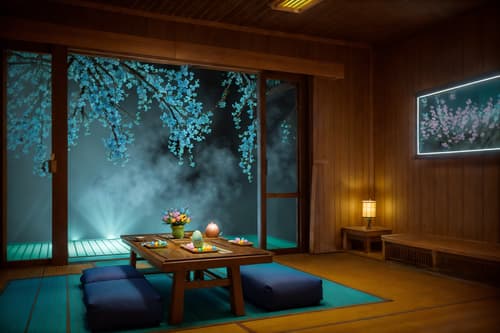 photo from pinterest of easter-style interior designed (onsen interior) . with colorful easter eggs and flowers on table and easter decorations and light blue colors and spring decorations and colorful easter eggs. . cinematic photo, highly detailed, cinematic lighting, ultra-detailed, ultrarealistic, photorealism, 8k. trending on pinterest. easter interior design style. masterpiece, cinematic light, ultrarealistic+, photorealistic+, 8k, raw photo, realistic, sharp focus on eyes, (symmetrical eyes), (intact eyes), hyperrealistic, highest quality, best quality, , highly detailed, masterpiece, best quality, extremely detailed 8k wallpaper, masterpiece, best quality, ultra-detailed, best shadow, detailed background, detailed face, detailed eyes, high contrast, best illumination, detailed face, dulux, caustic, dynamic angle, detailed glow. dramatic lighting. highly detailed, insanely detailed hair, symmetrical, intricate details, professionally retouched, 8k high definition. strong bokeh. award winning photo.