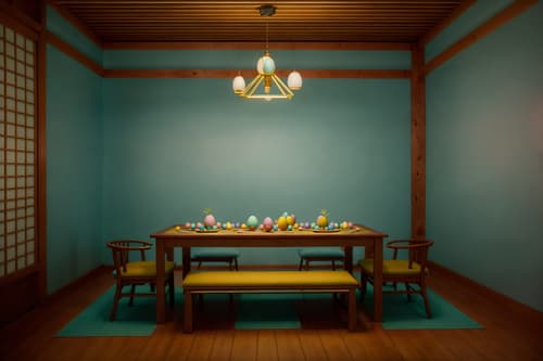 photo from pinterest of easter-style interior designed (onsen interior) . with colorful easter eggs and flowers on table and easter decorations and light blue colors and spring decorations and colorful easter eggs. . cinematic photo, highly detailed, cinematic lighting, ultra-detailed, ultrarealistic, photorealism, 8k. trending on pinterest. easter interior design style. masterpiece, cinematic light, ultrarealistic+, photorealistic+, 8k, raw photo, realistic, sharp focus on eyes, (symmetrical eyes), (intact eyes), hyperrealistic, highest quality, best quality, , highly detailed, masterpiece, best quality, extremely detailed 8k wallpaper, masterpiece, best quality, ultra-detailed, best shadow, detailed background, detailed face, detailed eyes, high contrast, best illumination, detailed face, dulux, caustic, dynamic angle, detailed glow. dramatic lighting. highly detailed, insanely detailed hair, symmetrical, intricate details, professionally retouched, 8k high definition. strong bokeh. award winning photo.