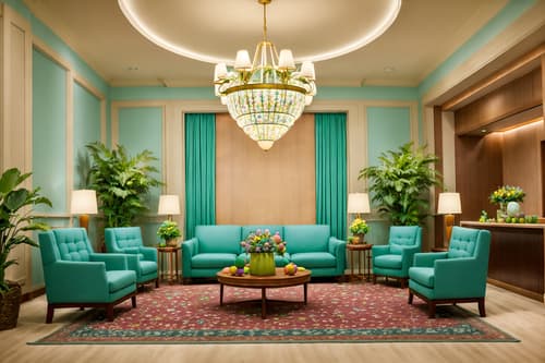 photo from pinterest of easter-style interior designed (hotel lobby interior) with sofas and coffee tables and plant and furniture and rug and hanging lamps and lounge chairs and check in desk. . with colorful easter eggs and spring decorations and light blue colors and easter decorations and flowers on table and colorful easter eggs. . cinematic photo, highly detailed, cinematic lighting, ultra-detailed, ultrarealistic, photorealism, 8k. trending on pinterest. easter interior design style. masterpiece, cinematic light, ultrarealistic+, photorealistic+, 8k, raw photo, realistic, sharp focus on eyes, (symmetrical eyes), (intact eyes), hyperrealistic, highest quality, best quality, , highly detailed, masterpiece, best quality, extremely detailed 8k wallpaper, masterpiece, best quality, ultra-detailed, best shadow, detailed background, detailed face, detailed eyes, high contrast, best illumination, detailed face, dulux, caustic, dynamic angle, detailed glow. dramatic lighting. highly detailed, insanely detailed hair, symmetrical, intricate details, professionally retouched, 8k high definition. strong bokeh. award winning photo.
